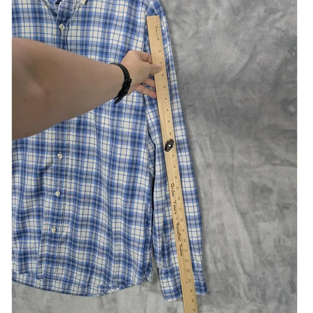 Vineyard Vines Shirt Mens Large Blue Plaid Classic Fit Tucker Button Down Whale